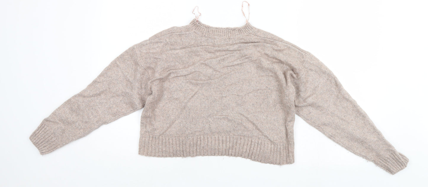 Womens UK Size M New Look Beige Pullover Jumper