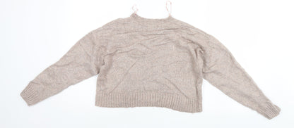 Womens UK Size M New Look Beige Pullover Jumper