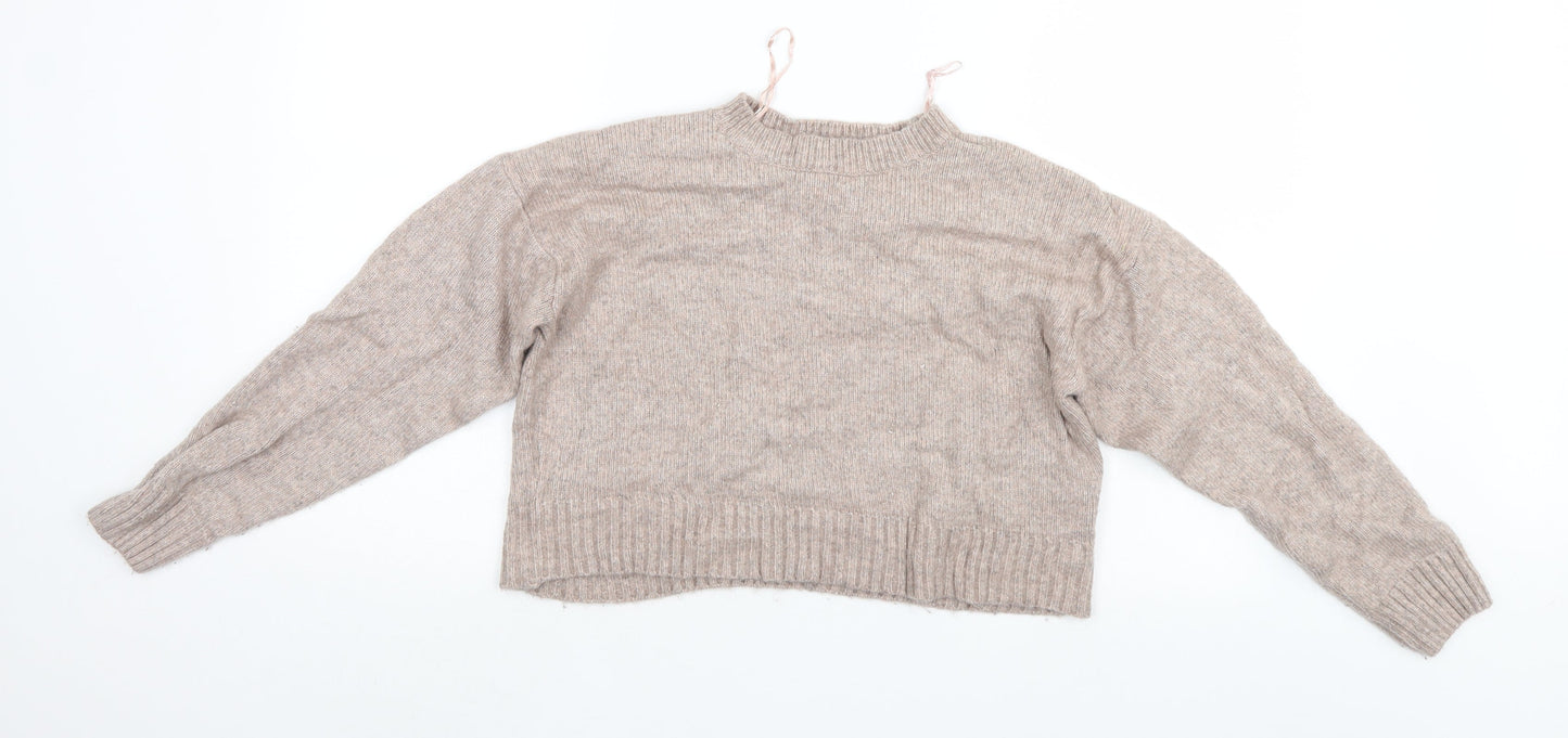 Womens UK Size M New Look Beige Pullover Jumper