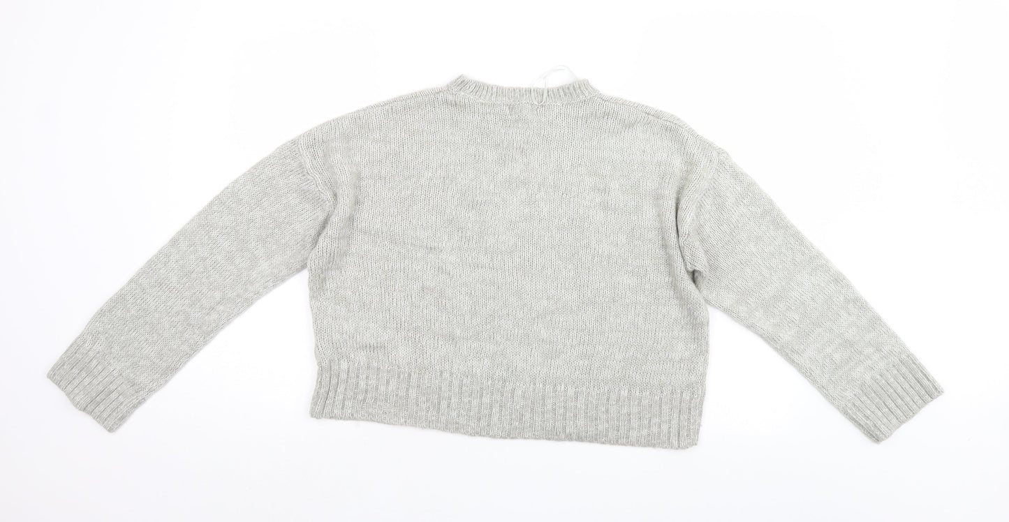 Womens UK Size M New Look Grey Pullover Jumper