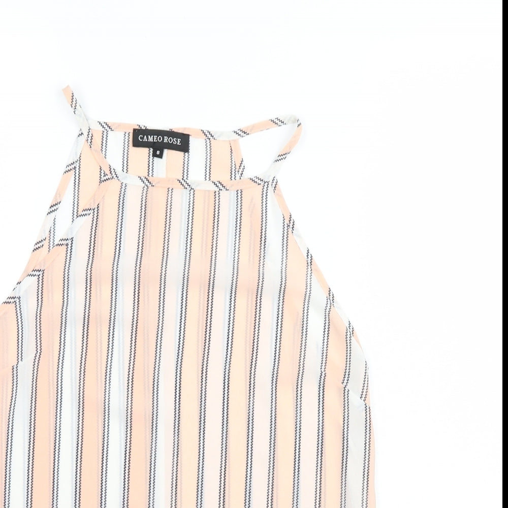 Cameo Rose Womens Pink Striped  Basic Tank Size 8