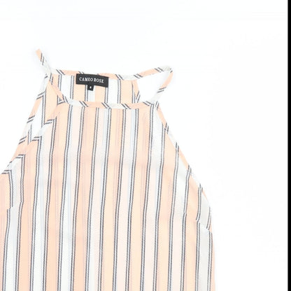 Cameo Rose Womens Pink Striped  Basic Tank Size 8