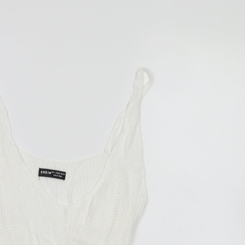 SheIn Womens White   Wrap Blouse Size 12