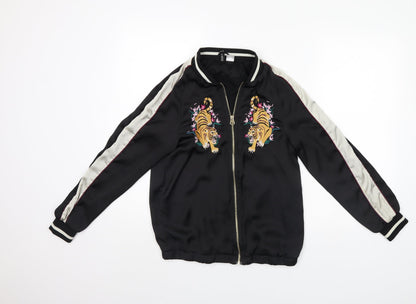 Divided Womens Black Animal Print  Jacket  Size 4