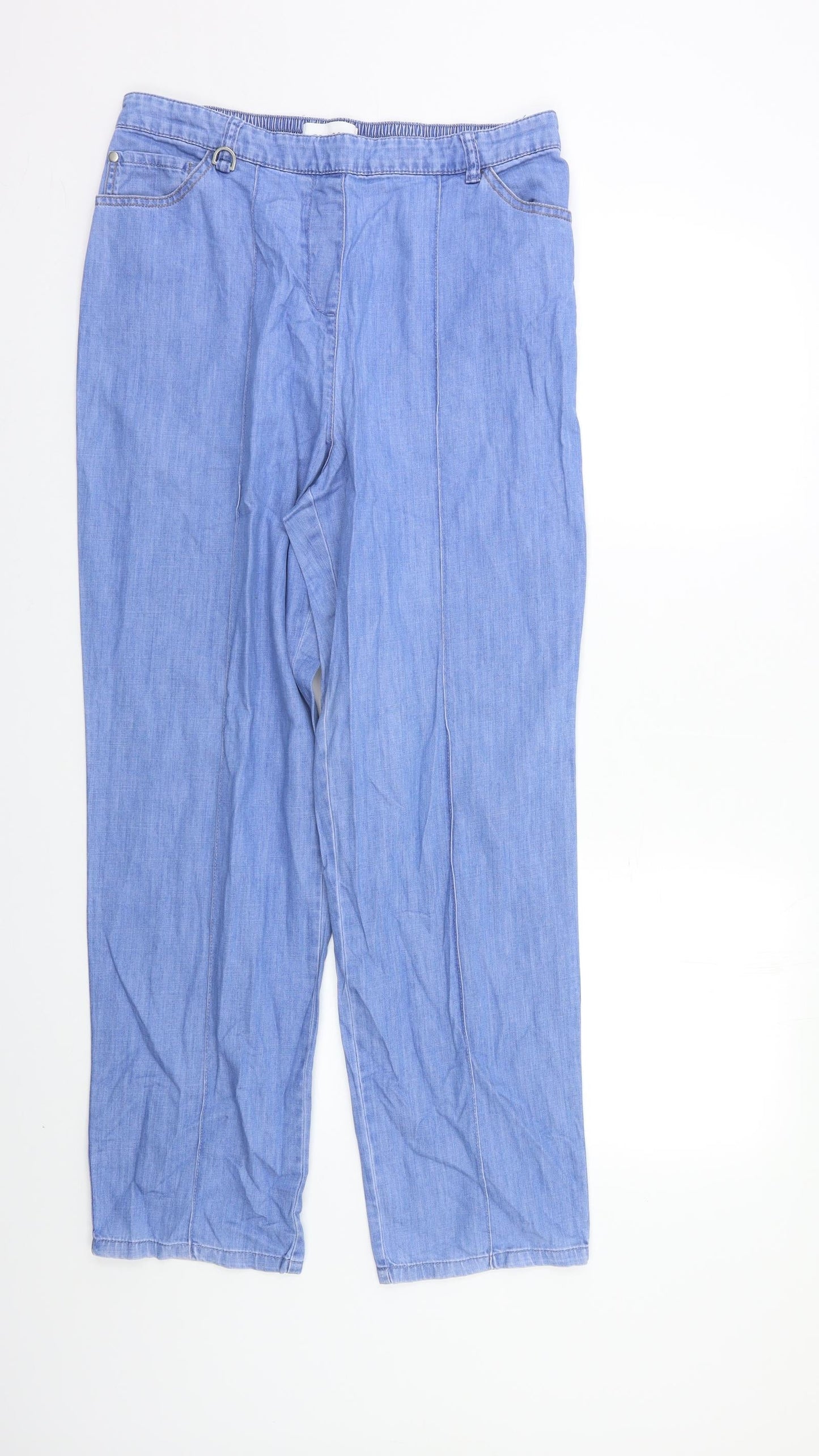 M&S Womens Blue   Mom Jeans Size 12 L26 in