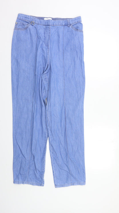 M&S Womens Blue   Mom Jeans Size 12 L26 in