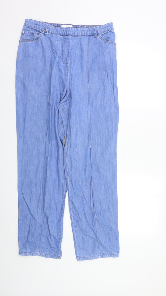 M&S Womens Blue   Mom Jeans Size 12 L26 in