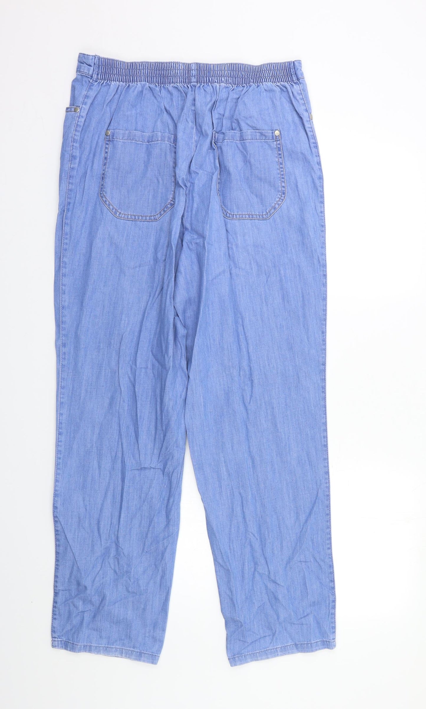 M&S Womens Blue   Mom Jeans Size 12 L26 in