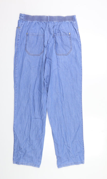 M&S Womens Blue   Mom Jeans Size 12 L26 in