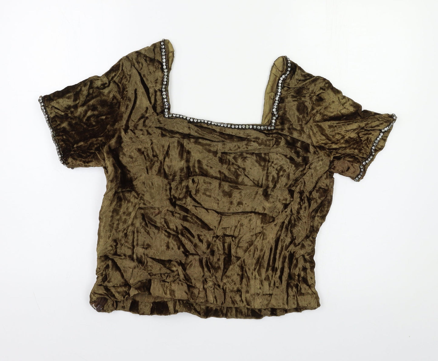 Womens UK Size M Preworn Beige Basic Blouse