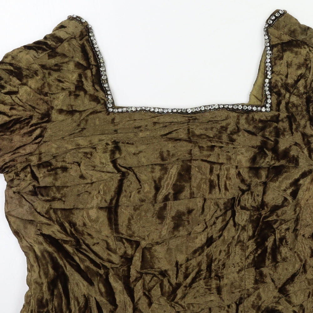 Womens UK Size M Preworn Beige Basic Blouse