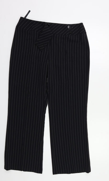 Womens UK Size 10 Wallis Regular Fit  Black Trousers