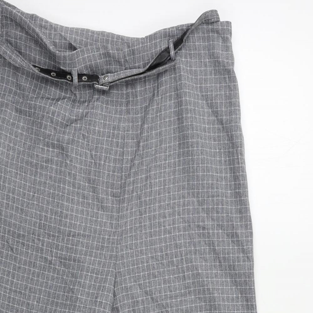 TU Womens Grey Check  Dress Pants Trousers Size 12 L23 in