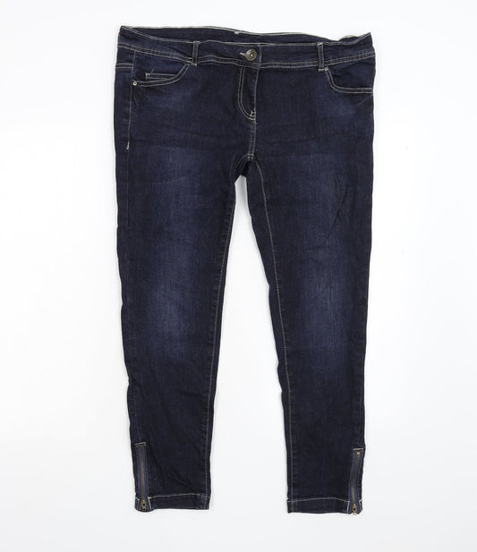 Nuon Womens Blue  Denim Capri Jeans Size 12 L26 in