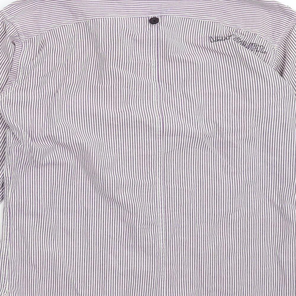 American Eagle Mens Purple Striped   Button-Up Size S