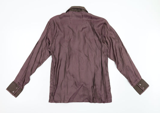 Mens UK Size L Lamy Purple  Button-Up Long Sleeve Casual Shirt