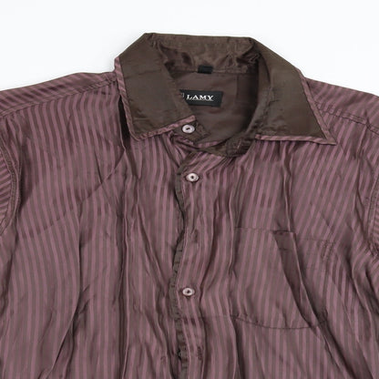 Mens UK Size L Lamy Purple  Button-Up Long Sleeve Casual Shirt