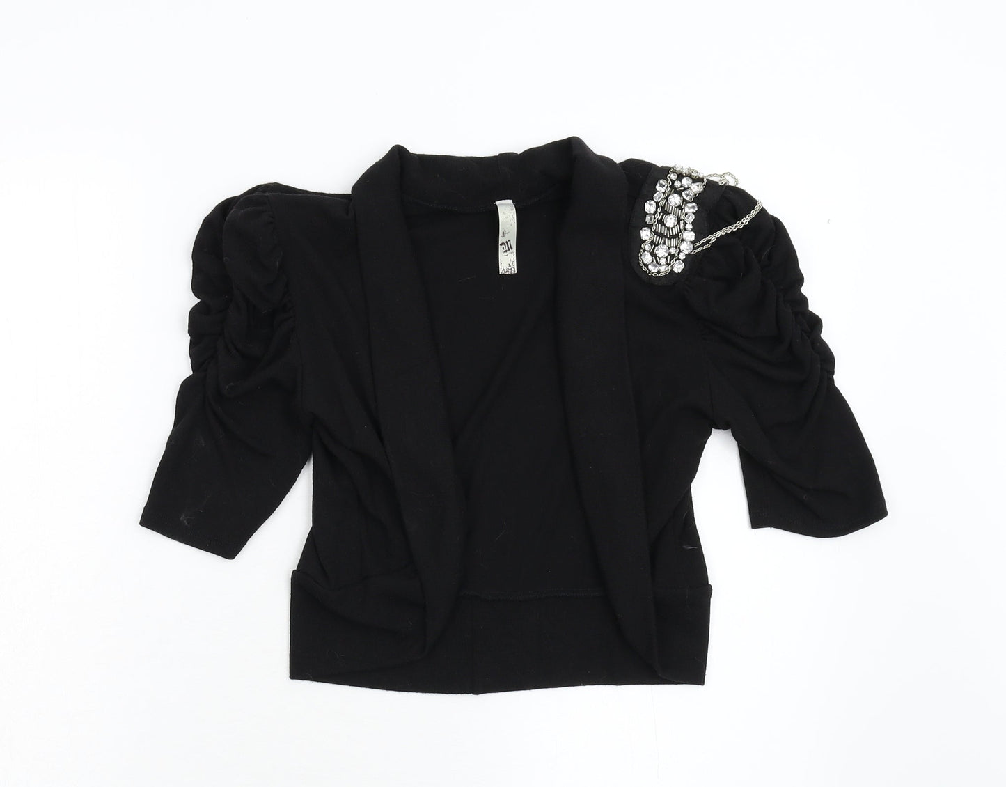 Womens UK Size M Preworn Black Shrug Jumper