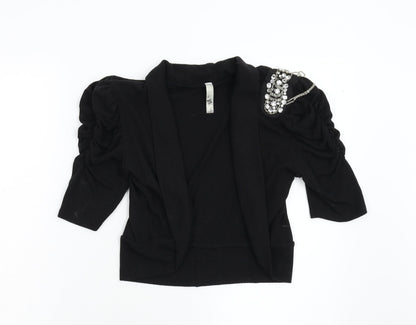 Womens UK Size M Preworn Black Shrug Jumper