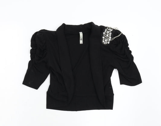 Womens UK Size M Preworn Black Shrug Jumper