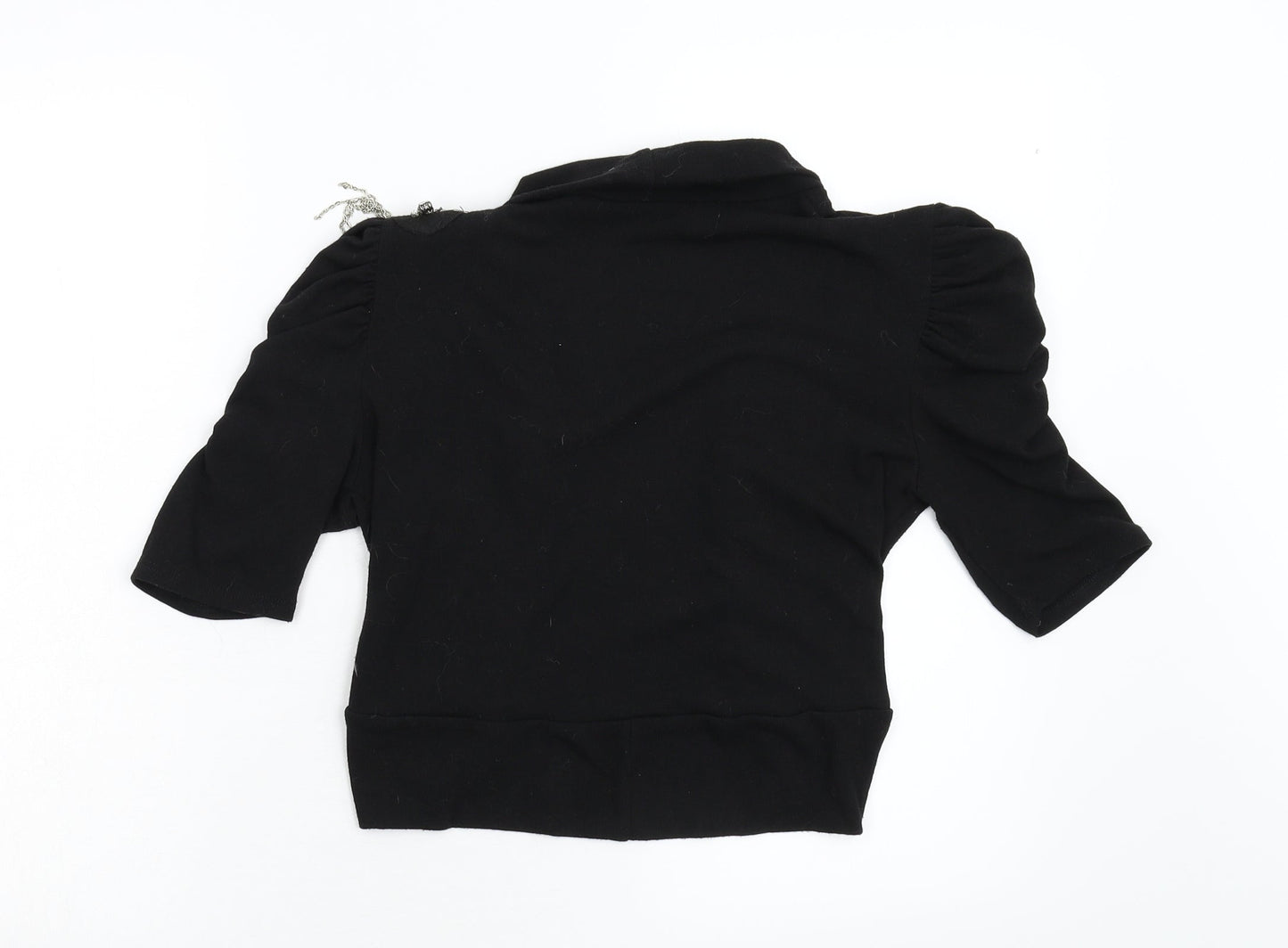 Womens UK Size M Preworn Black Shrug Jumper