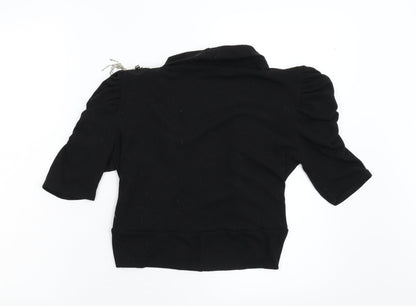 Womens UK Size M Preworn Black Shrug Jumper