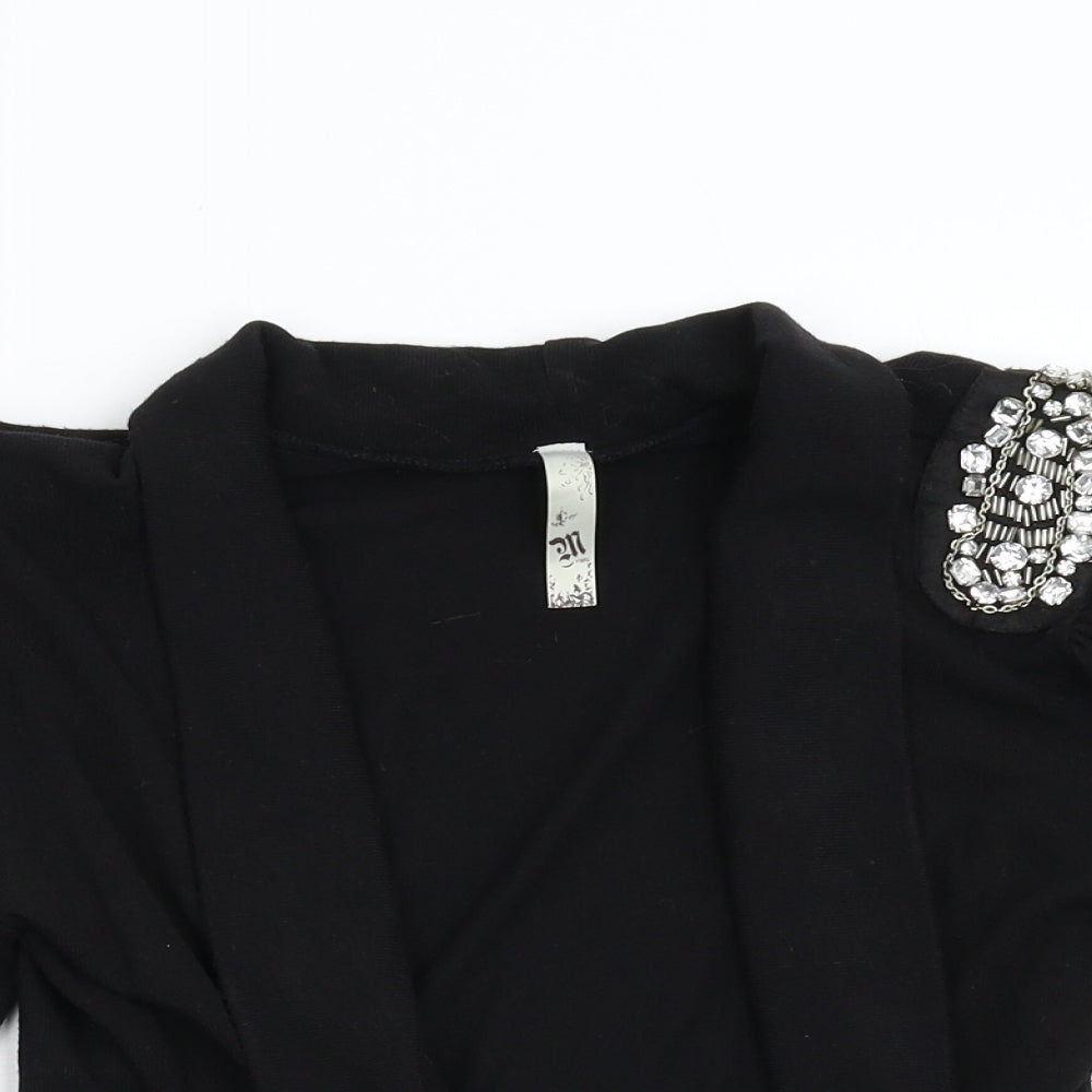 Womens UK Size M Preworn Black Shrug Jumper