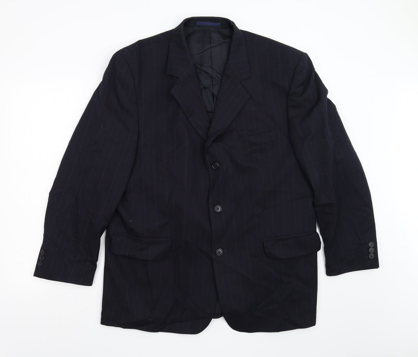 Daniel Dresscott Mens Blue Striped  Jacket Blazer Size 44