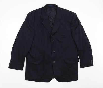 Daniel Dresscott Mens Blue Striped  Jacket Blazer Size 44