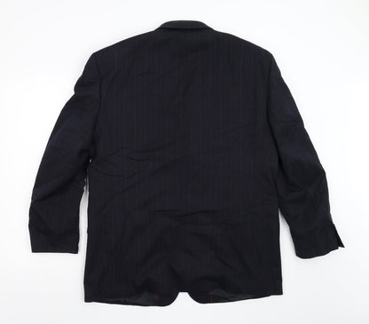 Daniel Dresscott Mens Blue Striped  Jacket Blazer Size 44