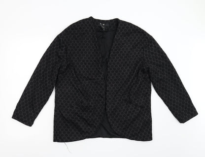 H&M Womens Black Polka Dot  Jacket Blazer Size 12