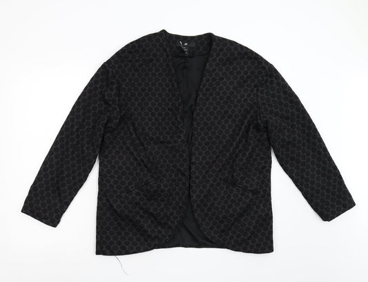 H&M Womens Black Polka Dot  Jacket Blazer Size 12