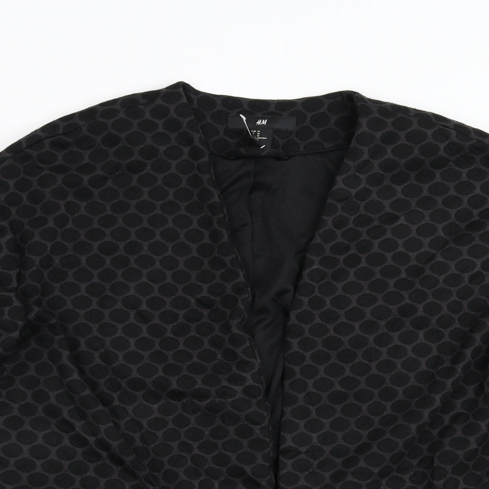 H&M Womens Black Polka Dot  Jacket Blazer Size 12