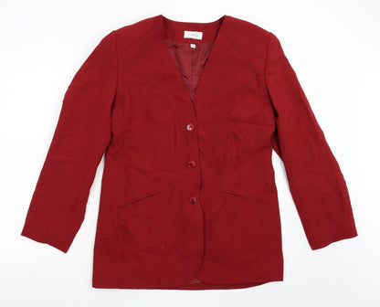 Classics Womens Red   Jacket Suit Jacket Size 14