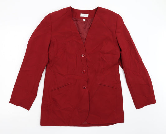 Classics Womens Red   Jacket Suit Jacket Size 14