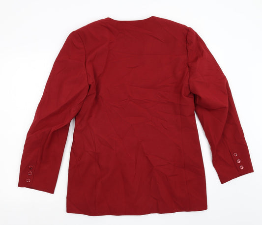 Classics Womens Red   Jacket Suit Jacket Size 14