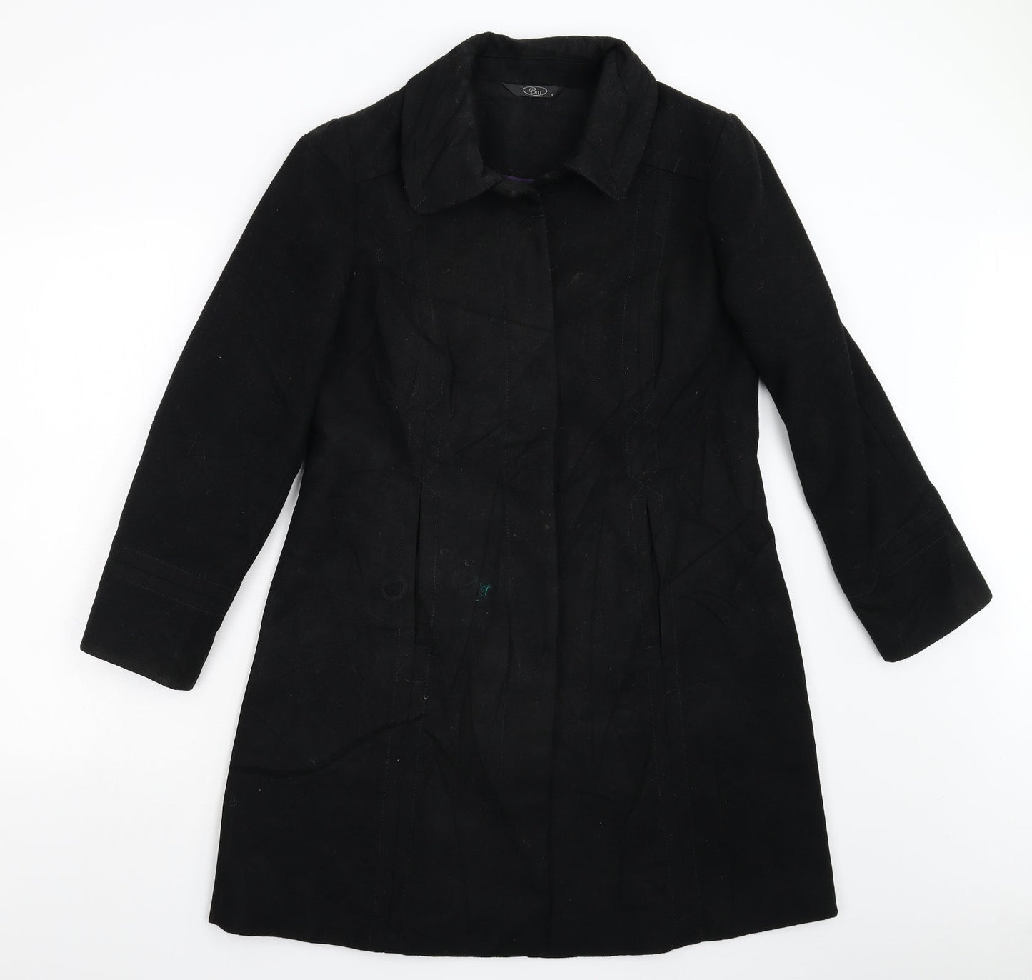 Womens UK Size 12 BM Black Overcoat