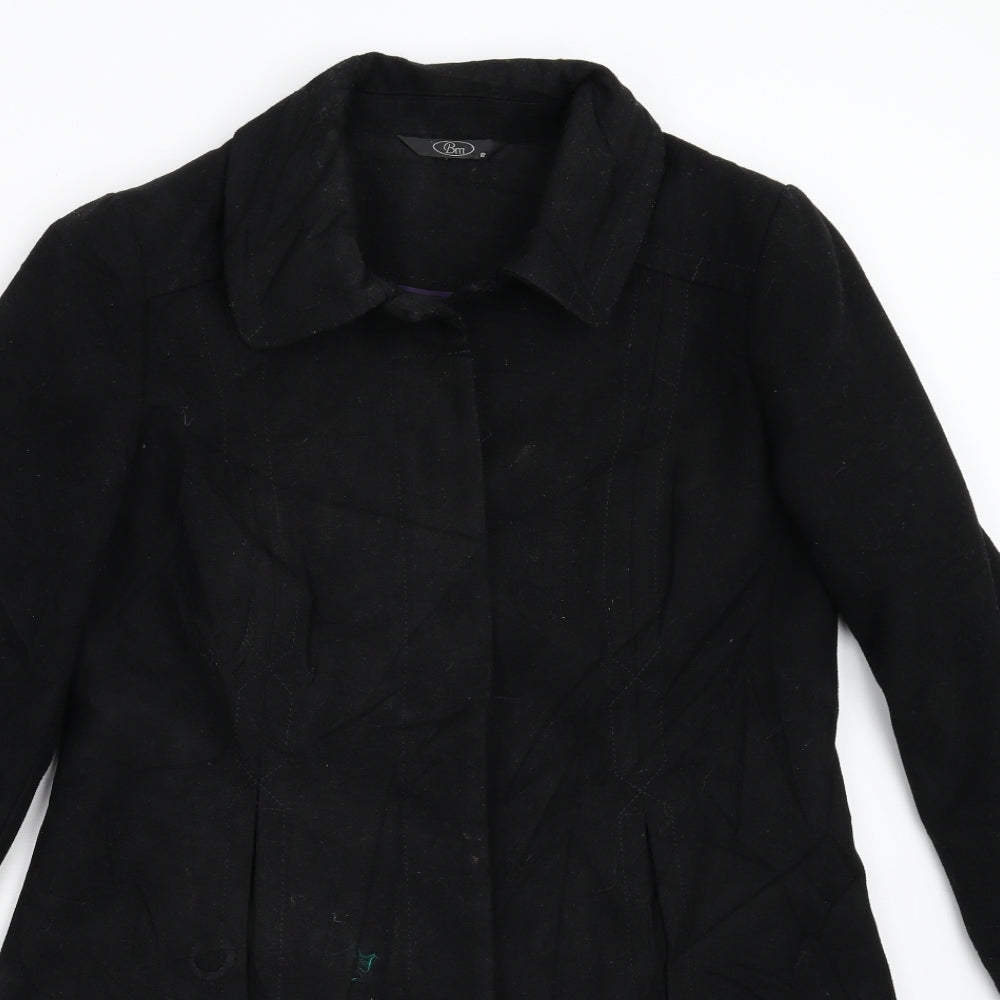 Womens UK Size 12 BM Black Overcoat
