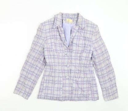 BHS Womens Purple Check  Jacket Blazer Size 10