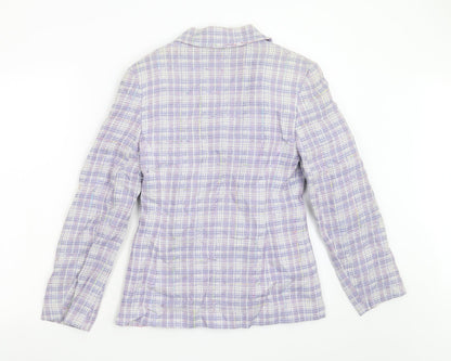 BHS Womens Purple Check  Jacket Blazer Size 10