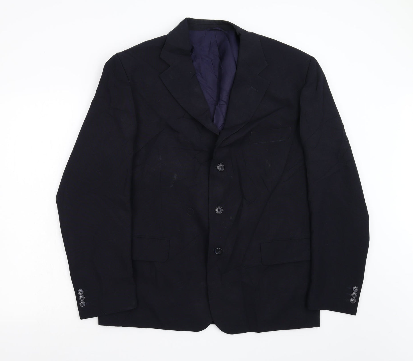 Mens UK Size 40 Essentials Regular Blue Suit Jacket