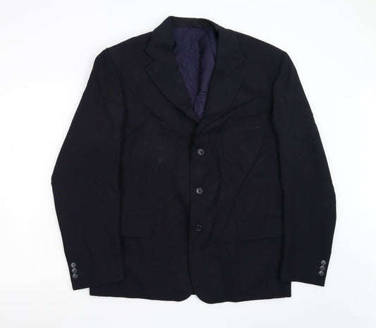Mens UK Size 40 Essentials Regular Blue Suit Jacket