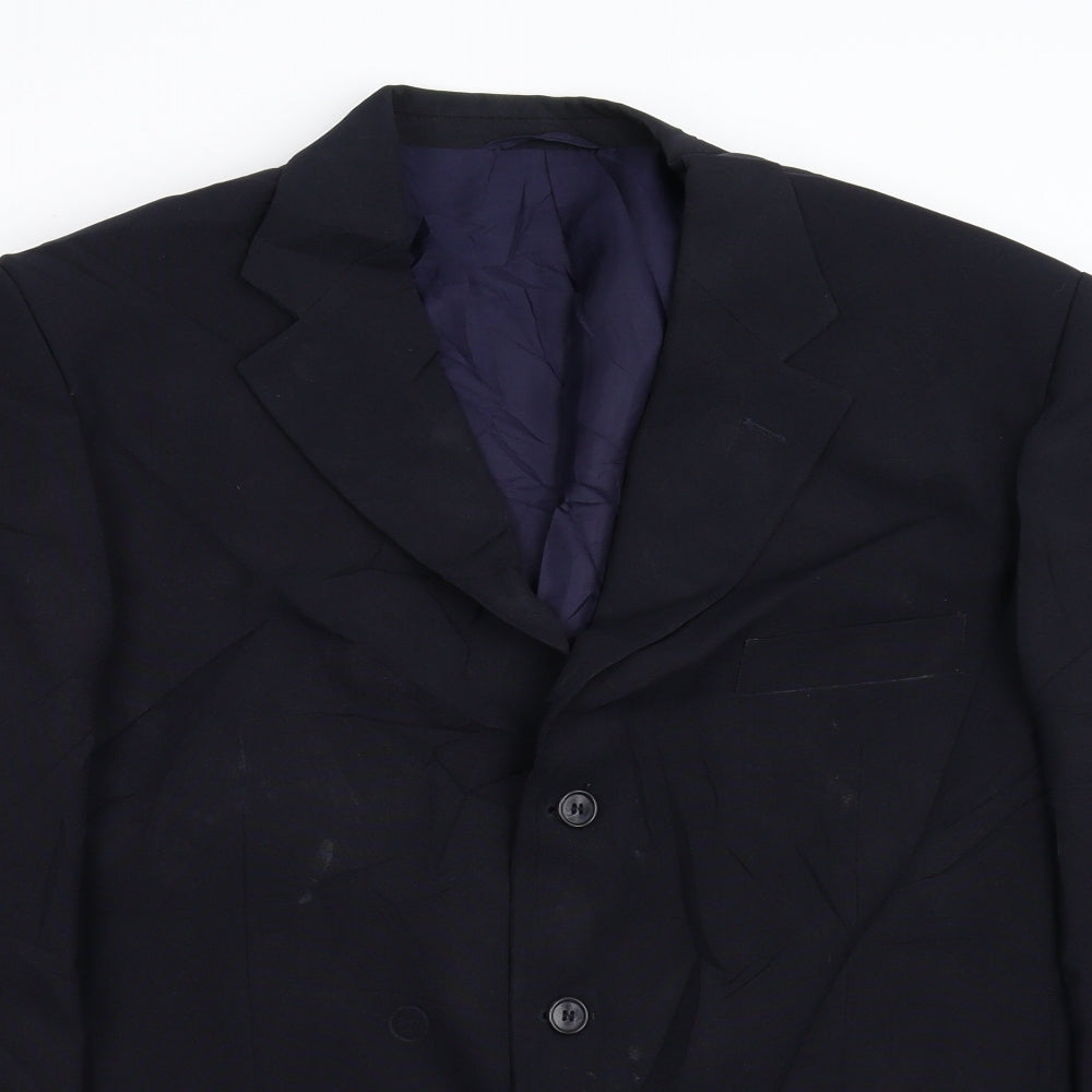 Mens UK Size 40 Essentials Regular Blue Suit Jacket