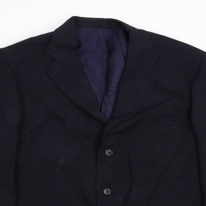 Mens UK Size 40 Essentials Regular Blue Suit Jacket
