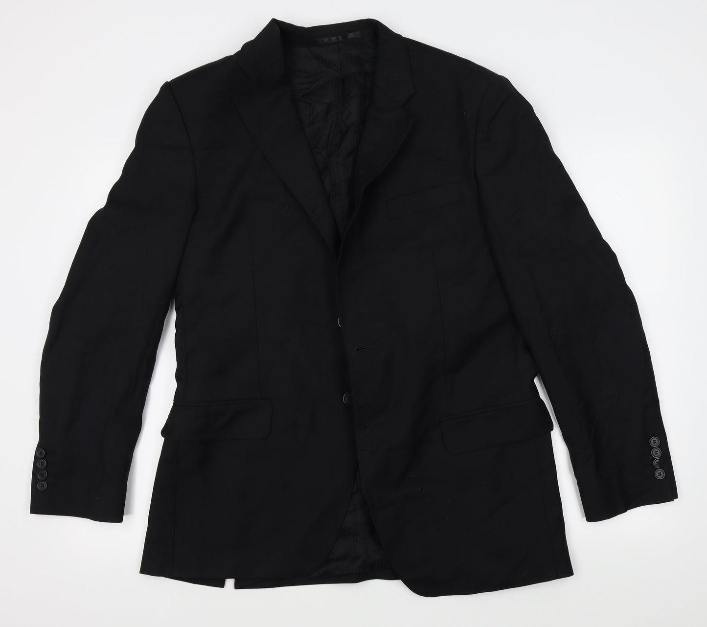 Mens UK Size One Size Lanificio Regular Black Suit Jacket
