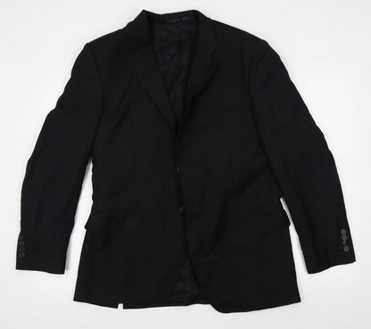 Mens UK Size One Size Lanificio Regular Black Suit Jacket