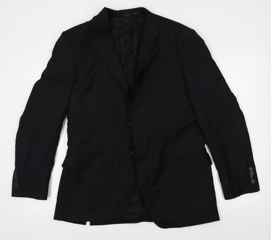 Mens UK Size One Size Lanificio Regular Black Suit Jacket