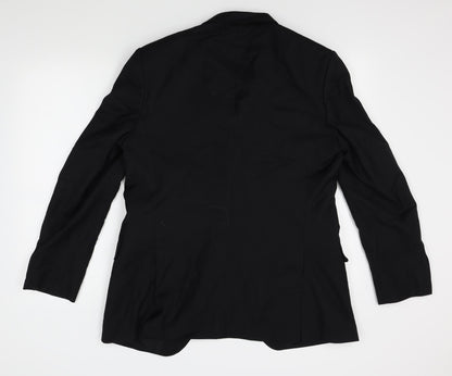 Mens UK Size One Size Lanificio Regular Black Suit Jacket