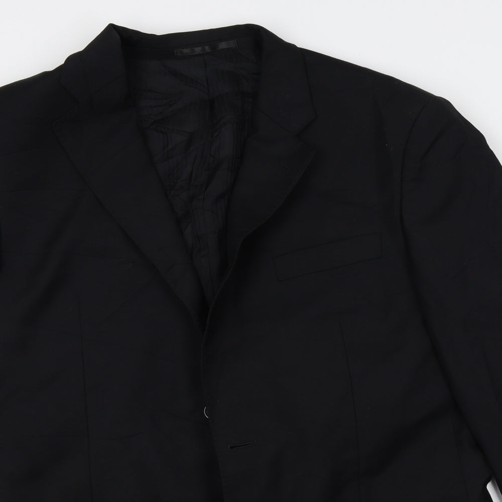 Mens UK Size One Size Lanificio Regular Black Suit Jacket