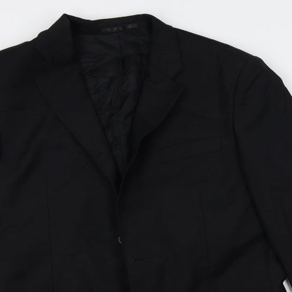 Mens UK Size One Size Lanificio Regular Black Suit Jacket